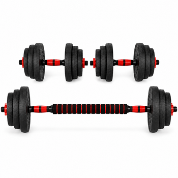 Гантели композитные со Штангой Champion X-venum 2шт 40см 9.5 кг Черно-Красный
