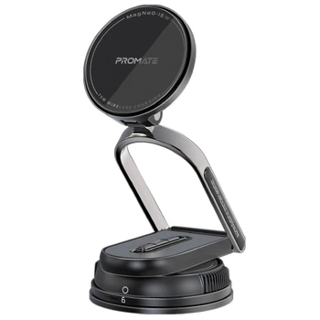 Автодержатель для телефона магнитный Promate MagNeo-15W Black (magneo-15w)