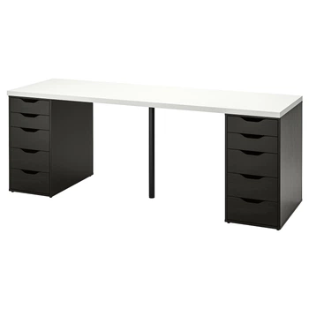 LAGKAPTEN/ALEX Стіл письмовий, білий/чорно-коричневий, 200х60 см IKEA