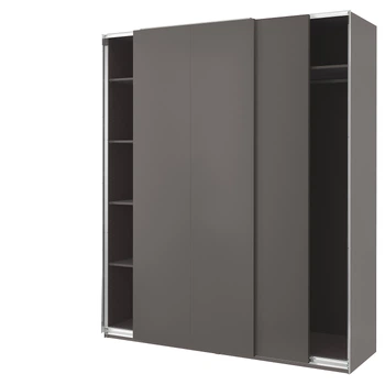 PAX/HASVIK Шафа, темно-сірий/темно-сірий, 200х66х236 см IKEA