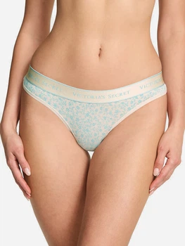 Трусики танга женские хлопковые Victoria's Secret 4159-18(Blue Scattered Floral) M Голубые (3001312381200)