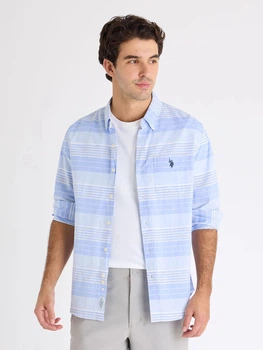 Сорочка бавовняна чоловіча U.S. Polo Assn 11H0383-VQ00(Azure Blue) XL Блакитна (786662593486)