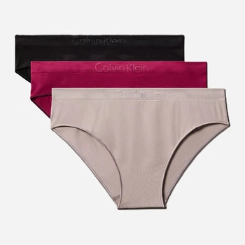 Набор трусиков слипов женских Calvin Klein QD5212-322 L 3 шт Черный/Красный/Бежевый (014056429142)