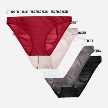 Набор трусиков слипов женских U.S. Polo Assn 5PKHC1119-0000A(TIBETAN RED) M 5 шт Красный/Бежевый/Белый/Серый/Черный (657784470279)