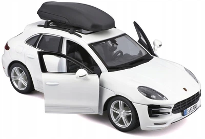 Автомодель Bburago Eurotrek Porsche Macan Touring 1:24 23013 з багажником на даху Біла (4893993230136)