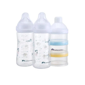 Набор бутылочек для кормления Bebe Confort Emotion Physio с диспенсером Urban Garden 270 мл белый (3102209180) 5249136