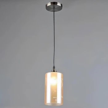 Люстра підвісна Light House SR-20747/1H AB D120*H200/H800 E27 бронза, плафон бурштиновий