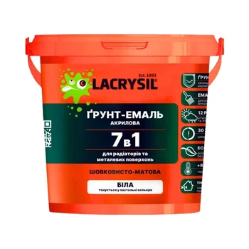 Грунт-эмаль 7в1 акриловая Lacrysil для радиаторов, белая 0.9 кг