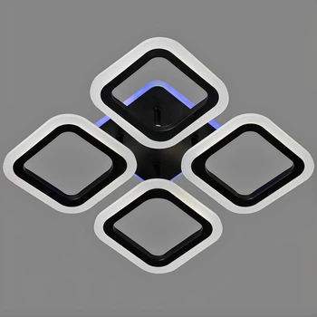 Люстра стельова світлодіодна LED Light House SY-20629/4 BK+RGB 335*335*95 56W+24W PULT DU чорна