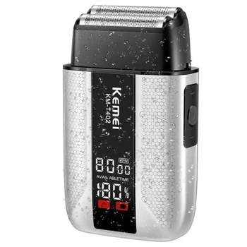 Бездротова електробритва для чоловіків 1400мАч від USB Kemei T402 Сіра