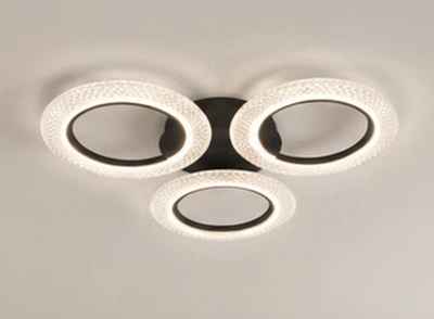 Люстра LED RR-36 BK 36Вт, 3000-6400К, 300-3060 Лм, пульт ДУ (Черный, Светильник светодиодный, потолочный)