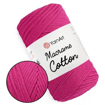 YarnArt Macrame Cotton, Малина №771 - бавовняний шнур 250 г / 225 м для макраме, в'язання сумок, кашпо, аксесуарів