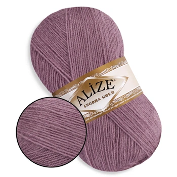 Alize Angora Gold, Темно-лиловый №312 – тонкая пряжа с ангорой, 100 г/550 м, акрил 80% / шерсть 20% - для вязания свитеров, шарфов, шалей