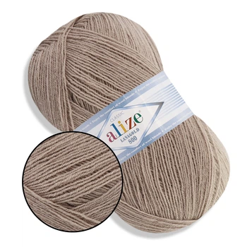 Alize 800 Lana Gold, Какао №283 - тонкая полушерстяная пряжа 100 г / 730 м, 49% шерсть/51% акрил, для вязания одежды и аксессуаров