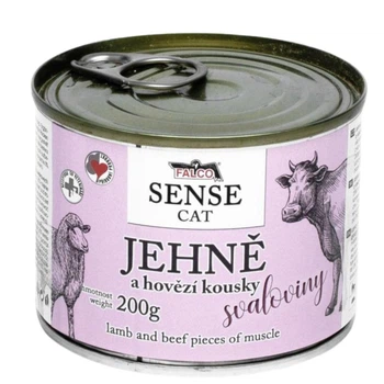 Консервированное мясо для котов Ягненок с Говядиной FALCO SENSE CAT 100% Meat Lamb & Beef 200 г