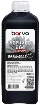 Чорнило Barva Epson 664, Black, для L100/L132/L200/L300/L350/L550/L1300/L3050/L3060/L3070, 1 л, водорозчинне (E664-424e)