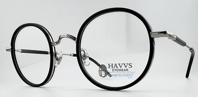 Комп'ютерні Окуляри HAVVS S1211 C2 Круглі Сріблясті з Захистом Blue Blocker і Антибликові