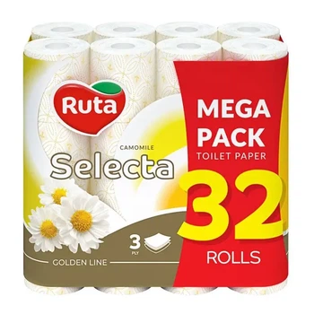 Туалетний папір Ruta Selecta 3 шари 32 рулони з ароматом ромашки (894834)