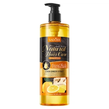 Очищающий шампунь для волос с экстрактами лимона и имбиря Sadoer Natural Hair Care Shampoo Lemon Ginger Extract, 520 мл