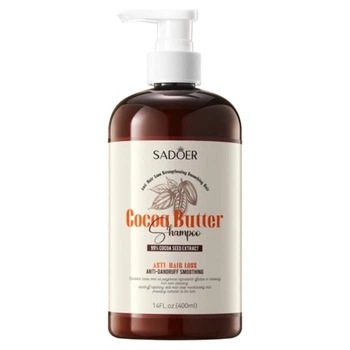 Укрепляющий шампунь для волос с экстрактом какао Sadoer Cocoa Butter Shampoo, 400 мл