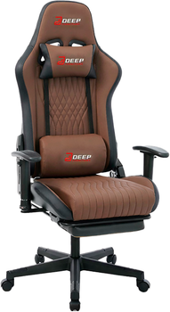 Fotel gamingowy Hedo 100094 z wysuwanym podnóżkiem Brown (5907184130699)