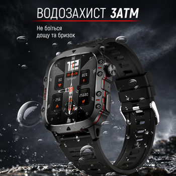 Смарт-часы LIGE Military 3ATM с Bluetooth-звонками, мониторингом здоровья и 100+ спортивными режимами