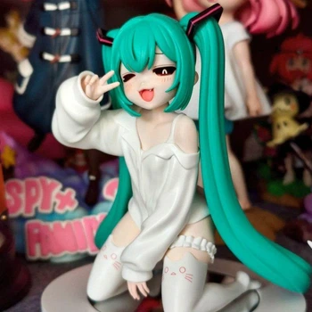 Аніме фігурка 12 см Хацуне Міку вокалоїд, кішечка Nekomimi T-shirt Ver. Hatsune Miku anime figure