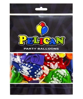 Шарики латексные Pelican 12" (30см) "Бабочки" 50шт Разноцветный Pelican (824010)
