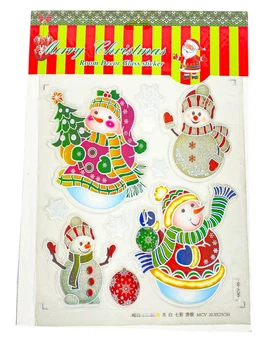 Наклейки для окон силикон "Santa" 22*32см, mix (6527-P3-18)