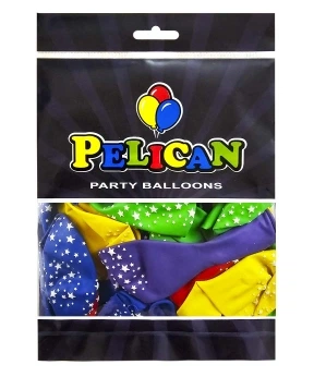 Шарики латексные Pelican 12" (30см) "Звездочки" 50шт Разноцветный Pelican (824013)