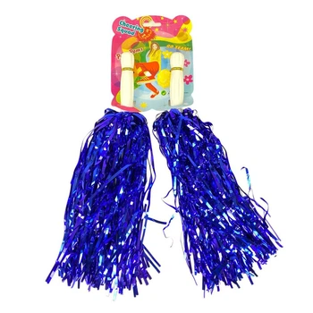 Помпоны для чирлидинга и танцев синие 2 шт, с ручкой Синий Unison (0815-100 dark blue)