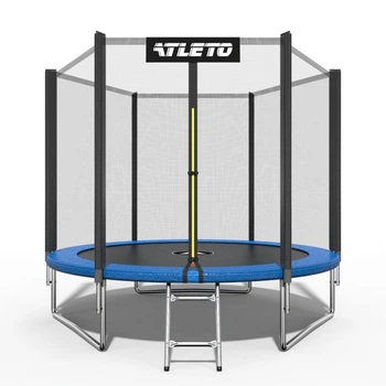 Батут дитячий з сіткою та драбинкою 312 см Atleto + в подарунок рукавиці
