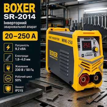 Инверторный сварочный аппарат BOXER SR 2014 250 А под электроды 16 40 мм 220 В