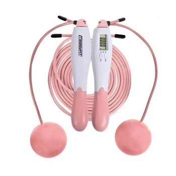 Скакалка скоростная с счетчиком TwinRope комбинированная 2,8 м розовая