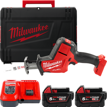 Пила сабельная аккумуляторная бесщёточная MILWAUKEE, M18 FHZ-0X (ЗУ, 2х5Ач, HDкейс)
