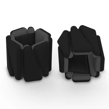 Утяжелители-браслеты Gemini Sport 2×1 кг с силиконовым покрытием для рук и ног, Черный-Серый (G2222)