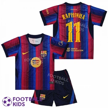 Футбольная форма для детей Barcelona RAPHINHA 11 Барселона 2027 Home 125-135 см (set47821-138634-4)