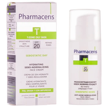 Крем для лица Pharmaceris T Sebostatic SPF 20 дневной нормализующий от акне сужающий поры 50 мл