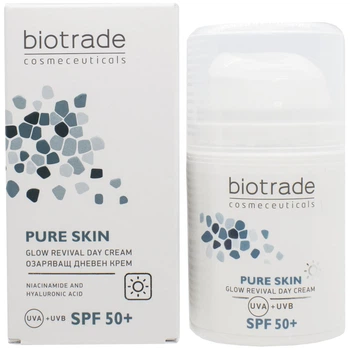 Крем для лица Biotrade Pure Skin SPF50 дневной с гиалуроновой кислотой против возрастных изменений и для ревитализации кожи 50 мл