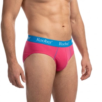 Мужские трусы Roober 69236 XL брифы малиновый однотонные