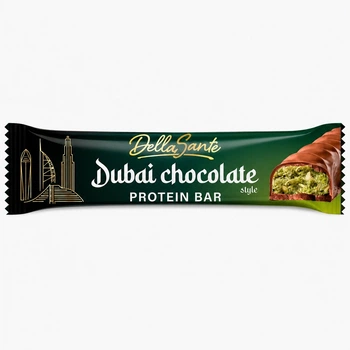Батончик Della Sante Dubai Chocolate Style Protein Bar, 45 грамм - Дубайський шоколад