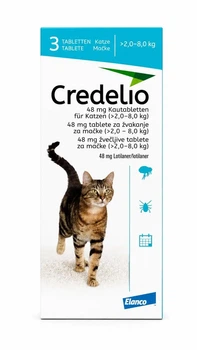 Кределіо (Credelio) Elanco для котів 2–8 кг — жувальні таблетки від бліх і кліщів, 3 шт.