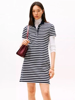 Платье-футболка короткое летнее женское Tommy Hilfiger 262590145 M Синий/Белый (1161287605)