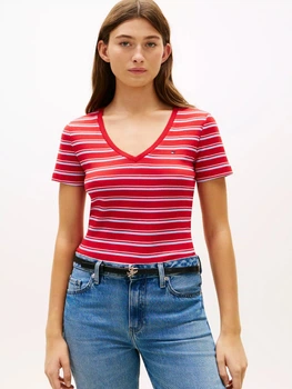 Футболка хлопковая женская Tommy Hilfiger 90409421 XS Красная (1161305474)