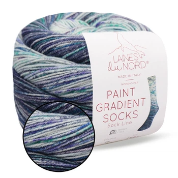 Laines du Nord Paint Gradient Sock, №23, носочная пряжа 100г/420м 100г/420м, 75% шерсть / 25% нейлон, секционное окрашивание - для носков, шапок, шарф