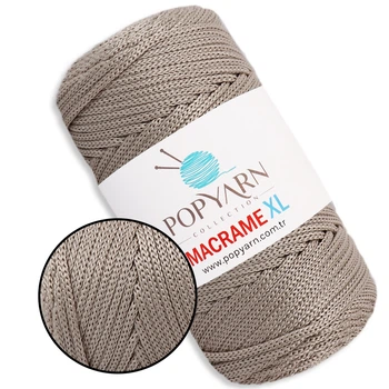 Шнур для макраме Popyarn Macrame XL, Пісок №706, 250 г / 125 м, 100% поліпропілен - для в'язання сумок, килимків, кошиків, панно, декору
