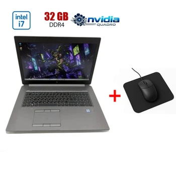 Мобильная рабочая станция HP ZBook 17 G5 / 15.6" (1920x1080) IPS / Intel Core i7-8850H (6 (12) ядер по 2.60 - 4.3 GHz) / 32 GB DDR4 / 1000 GB SSD / nVidia Quadro P1000, 4 GB GDDR5, 128-bit / WebCam б/у + Подарок Мышка и коврик