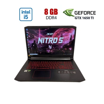 Игровой ноутбук Б-класс Acer Nitro 5 AN517-52 / 17.3" (1920x1080) IPS / Intel Core i5-10300H (4 (8) ядер по 2.50 - 4.5 GHz) / 8 GB DDR4 / 256 GB SSD / nVidia GeForce GTX 1650 Ti, 4 GB GDDR6, 128-bit / WebCam б/у