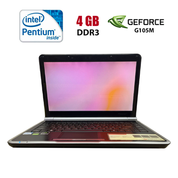 Ноутбук Б-класс Packard Bell NJ65 / 14" (1366x768) TN / Pentium Dual Core T4300 (2 (2) ядер по 2.1 - 2.1 GHz) / 4 GB DDR3 / 320 GB HDD / nVidia GeForce G105M, 512 MB GDDR3, 64-bit / WebCam б/у