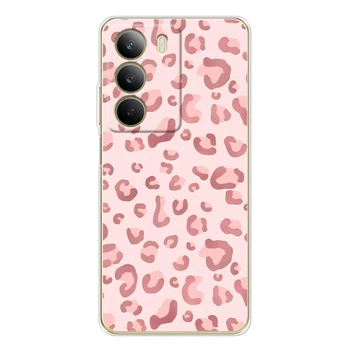 Чехол с розовым рисунком для Realme C71 Розовый леопард